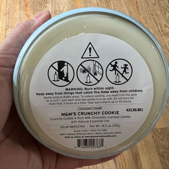 Goose Creek M&M's Crunchy Cookie 3 Wick Candle SOLD OUT - Picture 7 of 7